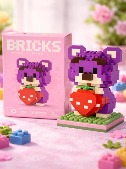 3D конструктор для детей, 3D сборная игрушка, подарок, в стиле LEGO, Bricks — BIBISHK-LEGOBRICKS-БЕЖЕВ