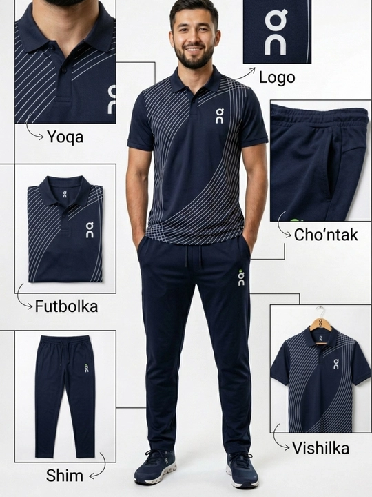 Мужской костюм двойка — футболка и брюки, большие размеры M, L, XL - 