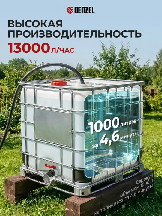 DENZEL DP-600S drenaj nasosi, 600 Vt, bosimi 7 m, toza va iflos suv uchun, 97268