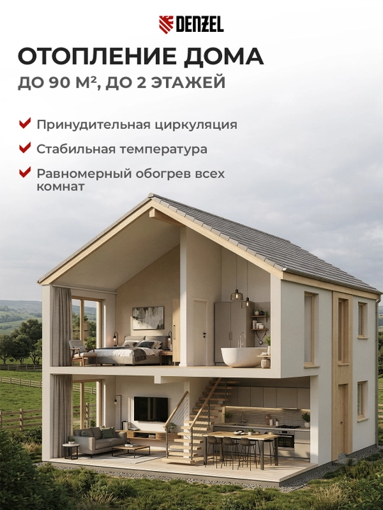 DENZEL CP25-6 aylanma nasosi, bosimi 6 m, 50 l/min, 1 m kabel, 99411