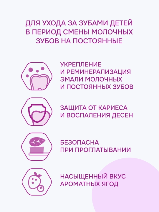 Зубная паста R.O.C.S. Junior Berry Mix, 74 г