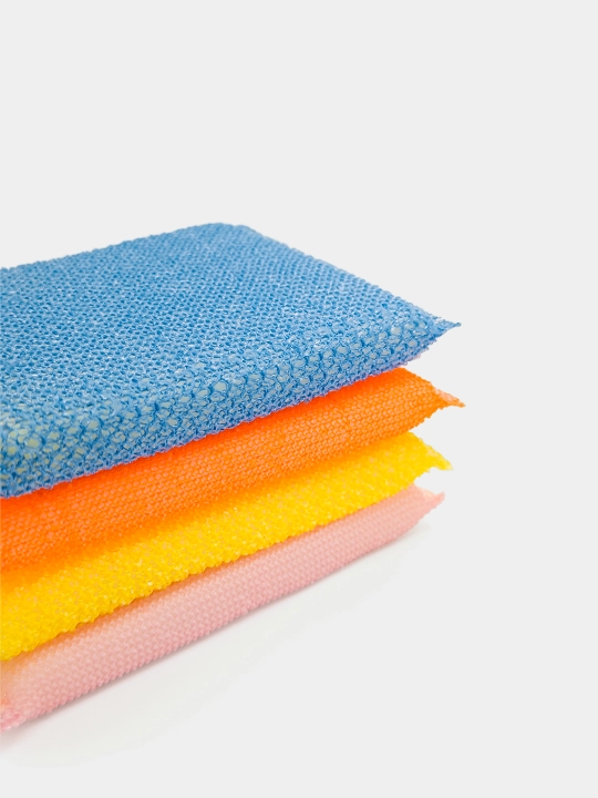 Корейские кухонные губки для мытья посуды Super Mesh, 4 шт, цвета в наборе отличаются