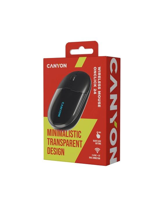 Simsiz sichqoncha Canyon OnClick 24, Bluetooth 2.4G, Type-C, qayta quvvatlanuvchi