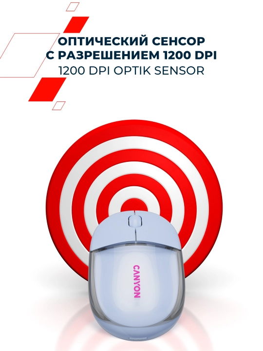 Simsiz sichqoncha Canyon OnClick 24, Bluetooth 2.4G, Type-C, qayta quvvatlanuvchi