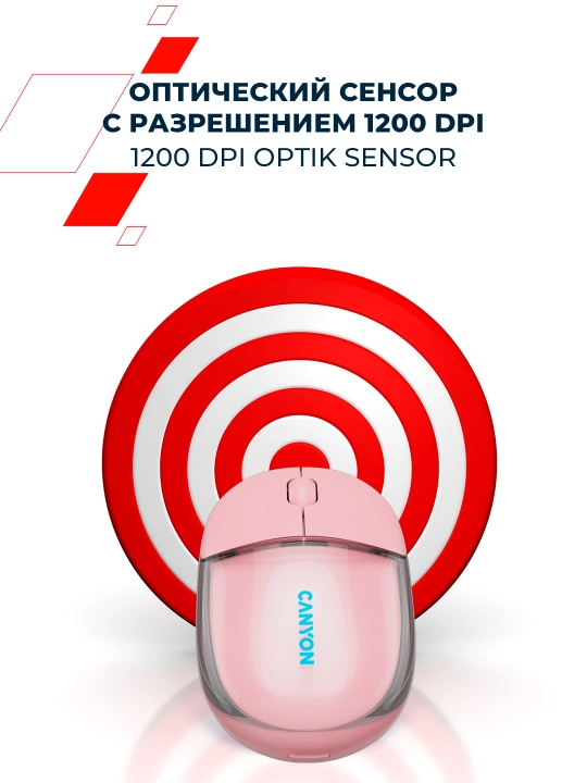 Simsiz sichqoncha Canyon OnClick 24, Bluetooth 2.4G, Type-C, qayta quvvatlanuvchi