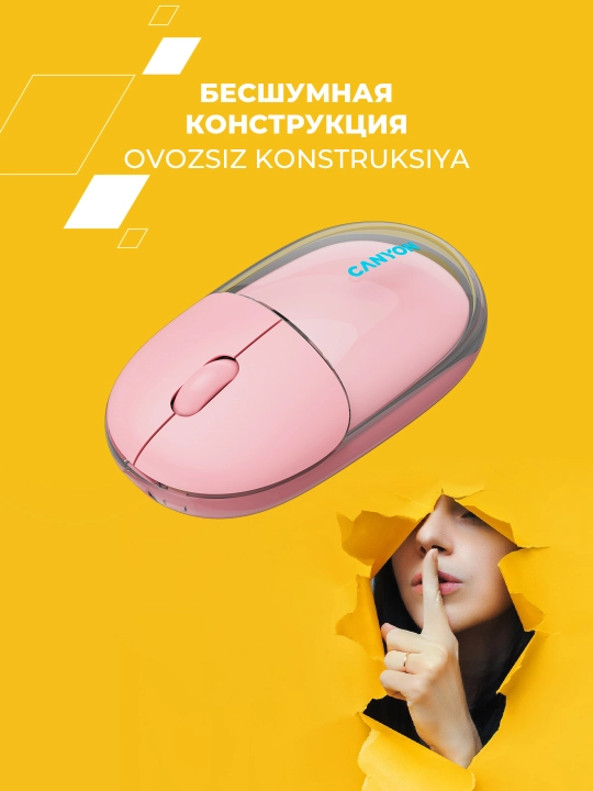 Simsiz sichqoncha Canyon OnClick 24, Bluetooth 2.4G, Type-C, qayta quvvatlanuvchi