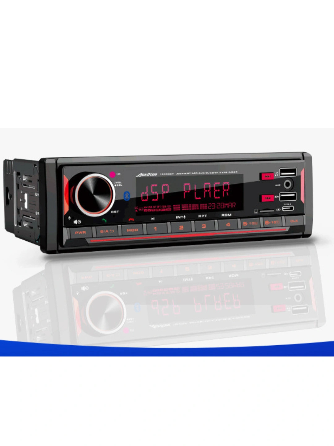 Автомагнитола Pioneer 2 пульта, CarPlay, Bluetooth, AUX, MP3, USB, FM-радио, Магнитофон
