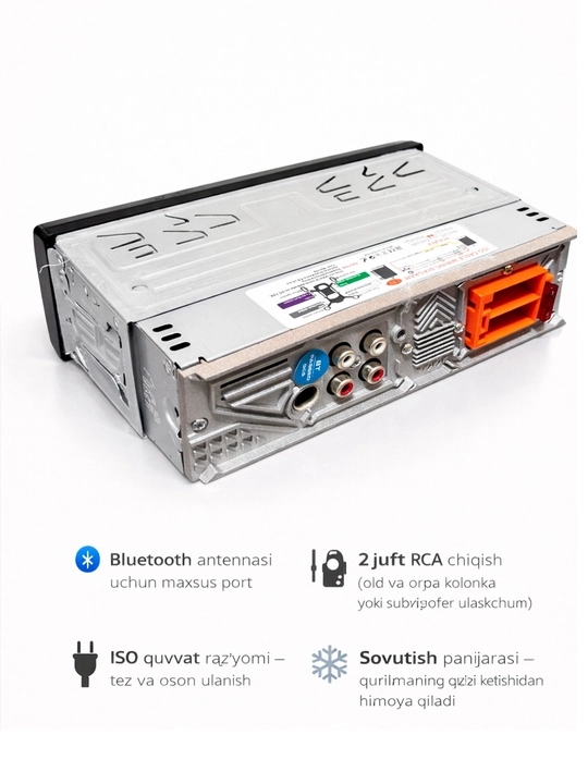 Автомагнитола Pioneer 2 пульта, CarPlay, Bluetooth, AUX, MP3, USB, FM-радио, Магнитофон