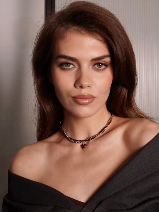 Elegant 4 tasi 1 da choker, ayollar nozik yurak zanjir taqinchoqlari, ayollar marjonlari