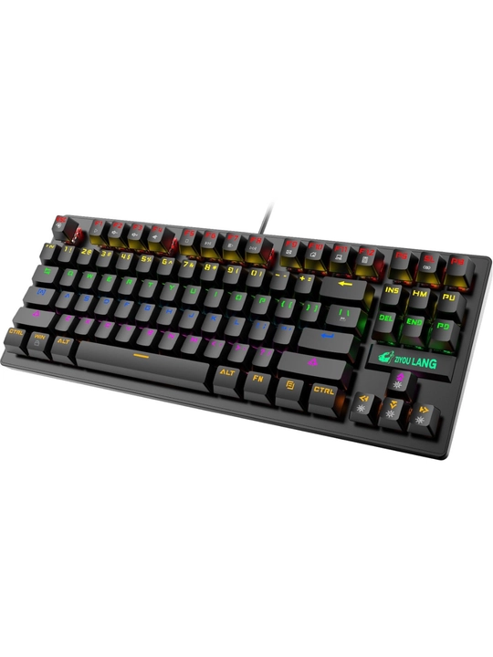 Механическая игровая клавиатура Ziyou Lang K2, 87 клавиш, RGB-подсветка синий/красный переключатель