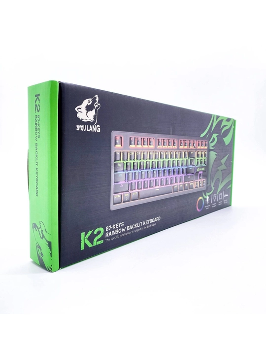 Механическая игровая клавиатура Ziyou Lang K2, 87 клавиш, RGB-подсветка синий/красный переключатель - 