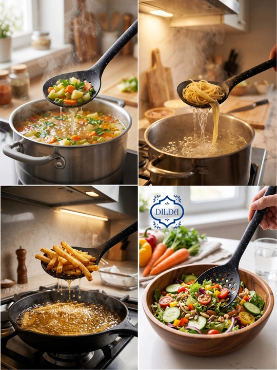 Силиконовые кухонные приборы: кисточка, лопатка, шумовка, половник, 28-36 см, Shengya