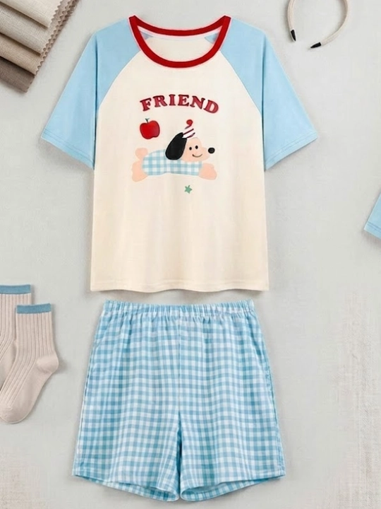 Pijama ayollar uchun 3x1, ayollar uy kiyimi to‘plami, troyka - top, shim va shortik