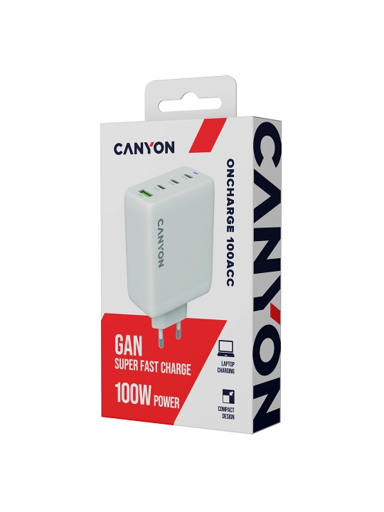 Canyon OnCharge 100Vt, 140Vt, GaN, Type C, PD quvvatlagich, tez quvvatlash