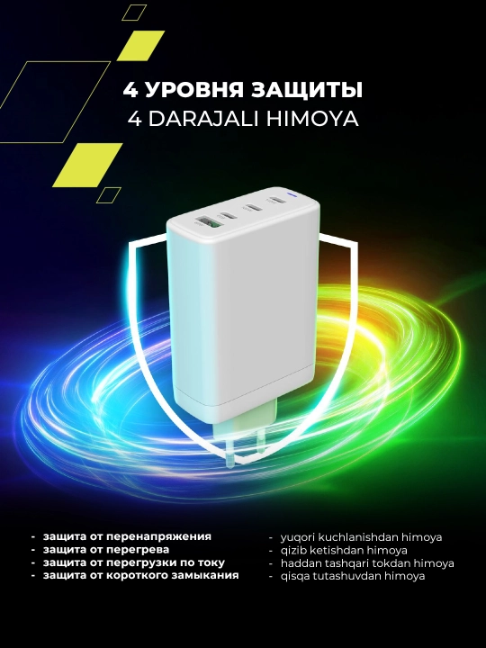 Сетевое зарядное устройство Canyon OnCharge 100W, 140W, GaN, Type C, PD, быстрая зарядка