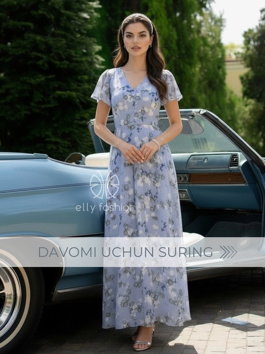 Ayollar uchun kundalik shifon ko‘ylagi – ELLY FASHION
