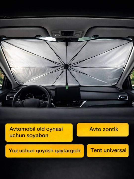 Avtomobil old oynasi uchun soyabon, avto zontik,yoz uchun,quyosh qaytargich,tent universal