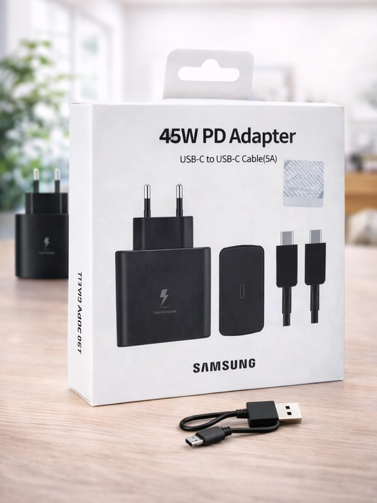 Комплект адаптера для быстрой зарядки Samsung мощностью 45 Вт с кабелем USB-C - 