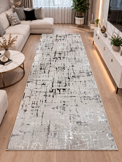 Ковры из 100% хлопка и полиэстера, различных размеров — GCARPET-BYD2-СЕРЕБРН-120x300
