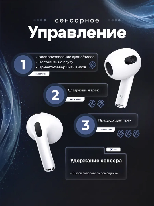 APods 3 Air Pro — simsiz quloqchinlar, sensorga ega