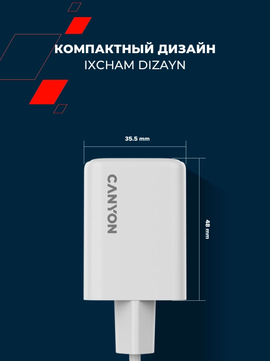 Canyon CU35CC tarmoq quvvatlagichi, CU45CC, GaN, Type C, PD, tez quvvatlash, 2 portli