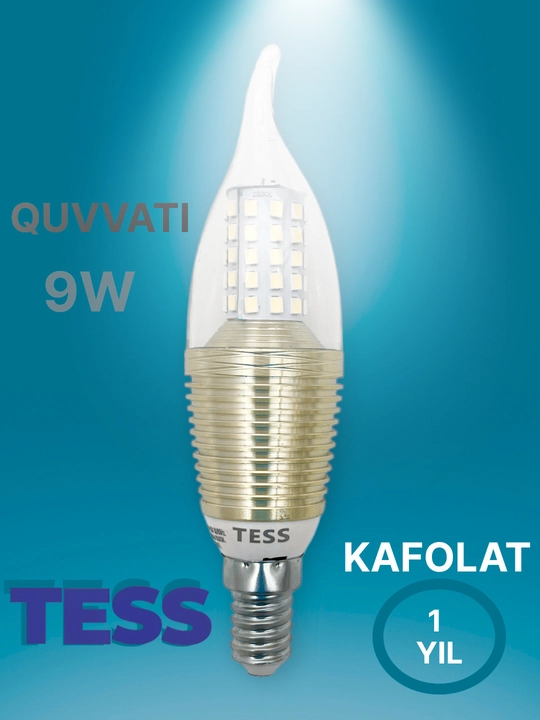 Lampa, qandil uchun, TESS, T-CB 9 Vt, 6500K-OQ, 4000K-LIMON, patron-E14,  LED