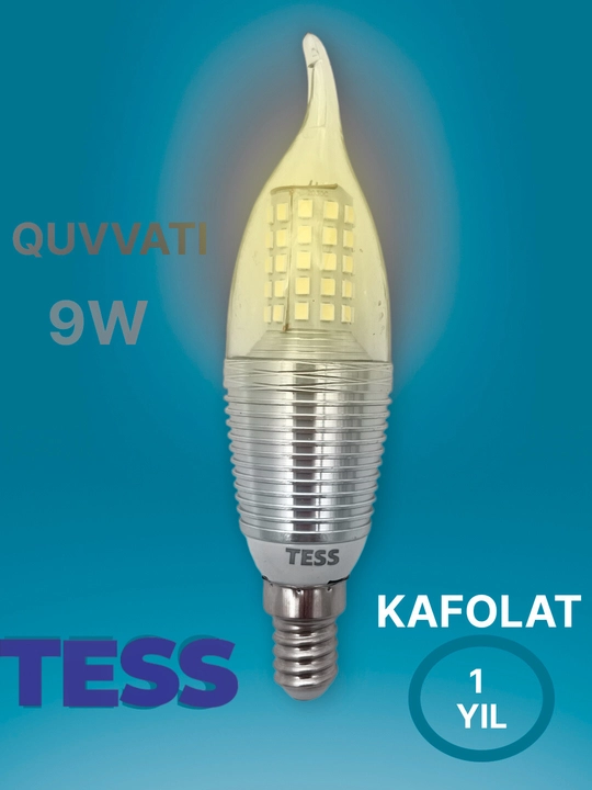 Lampa, qandil uchun, TESS, T-CB 9 Vt, 6500K-OQ, 4000K-LIMON, patron-E14,  LED
