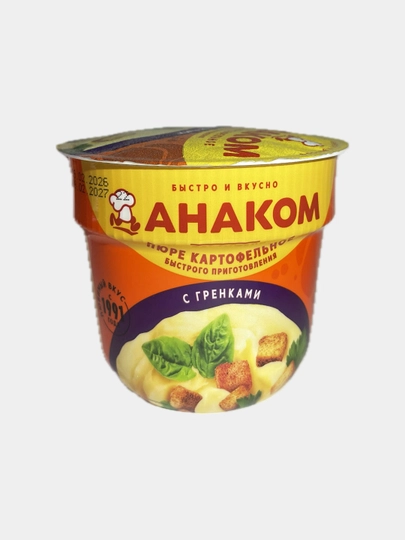 Пюре картофельное б/п со вкусом гренок в стакане 40 г АНАКОМ — ADG-000888