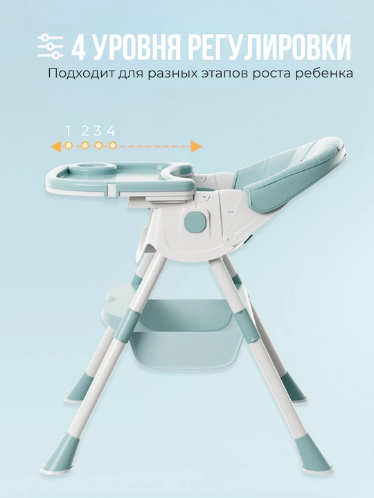 Стульчик для кормления, детский стульчик складной трансформер, кресло для детей до 4х лет