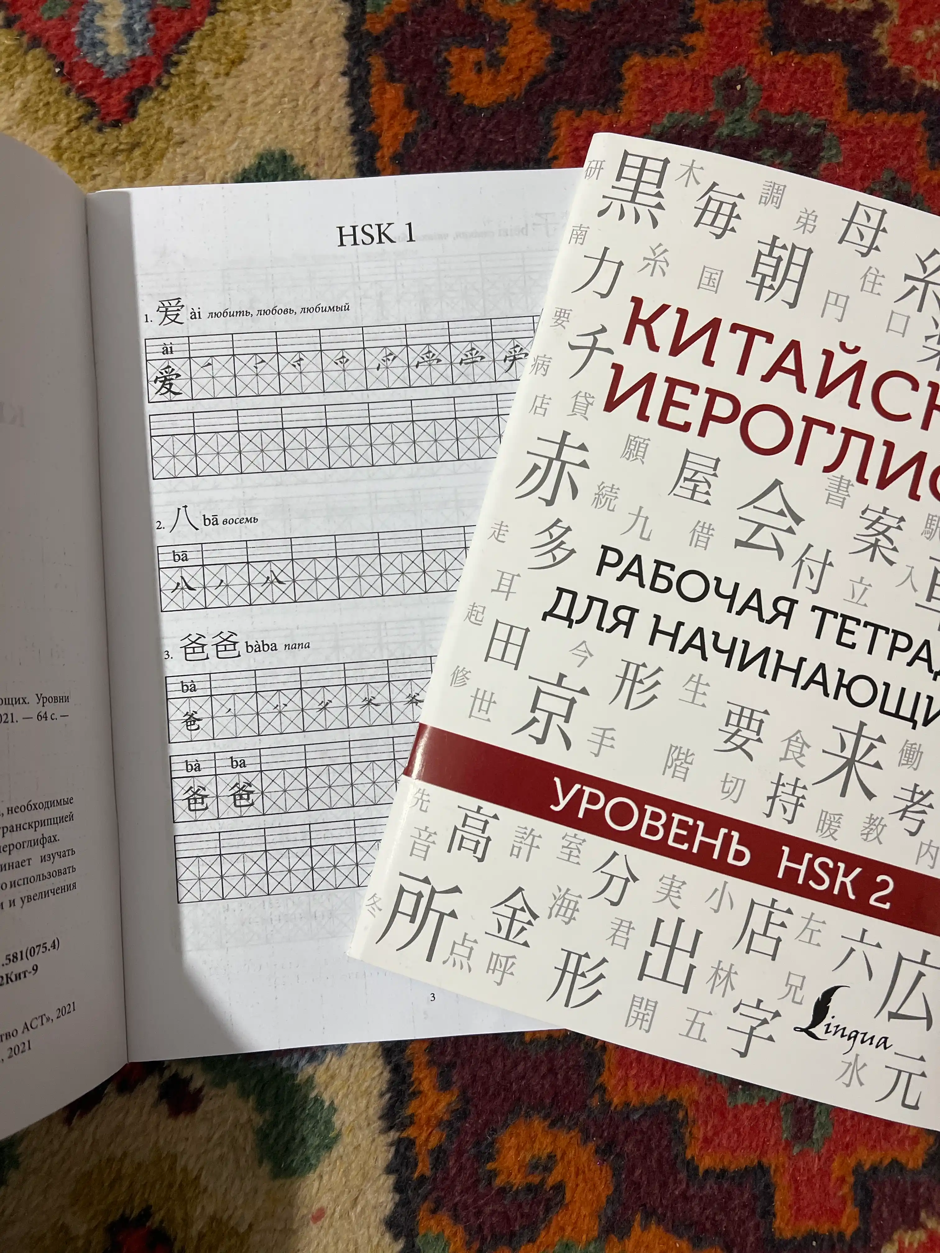 Китайские иероглифы, рабочая тетрадь для начинающих, уровни HSK 1-2, 3-4