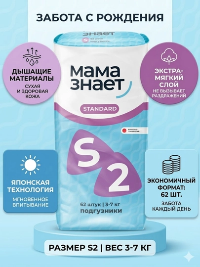 Подгузники Мама Знает серии Standard — MAMAZN-ПОДГУЗНИКИСТАНДАРТ-5