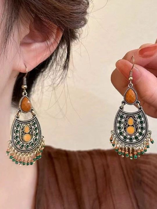 Серьги женские, серьги с подвеской, национальные серьги, винтажные, подарок девушке