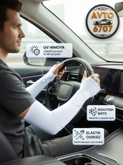UV himoya qo‘l yengi Ice Sleeve, sovutuvchi sport yeng, 2 dona, universal - 