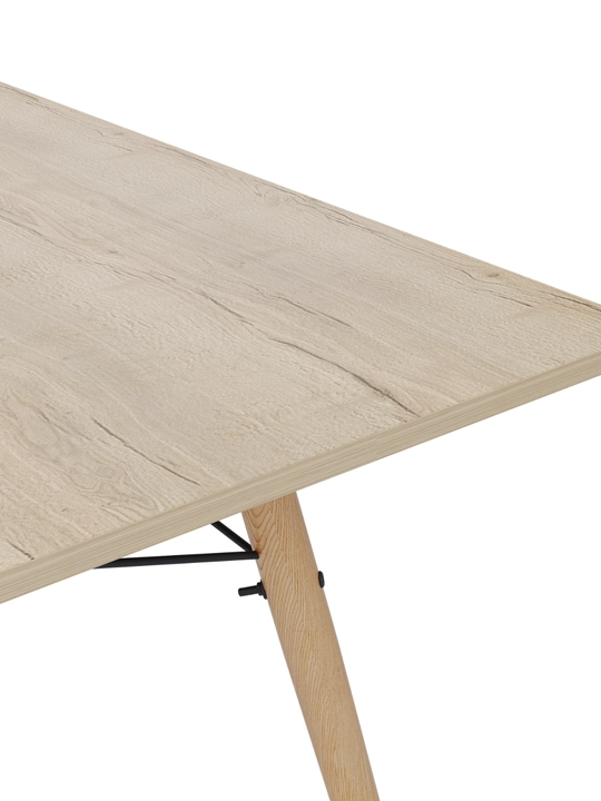 AIKO Stockholm Egger ovqatlanish stoli, oshxona stoli, po‘lat karkas, 120x80 va 140x80 sm