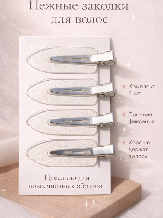 Заколки для волос, бесшовные заколки для макияжа, зажимы для волос 4 штуки - 