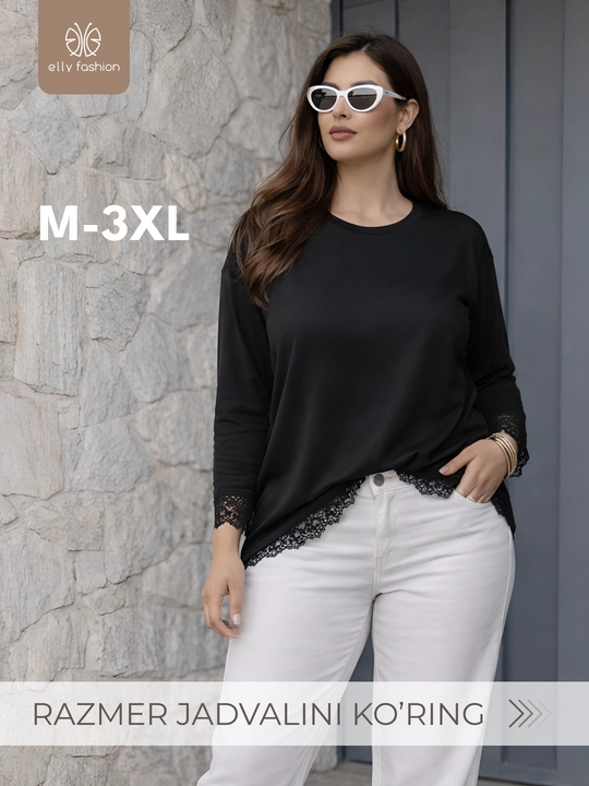 Ayollar bluzkasi, 42-52, keng kesilgan ayollar ko'ylagi – ELLY FASHION - 