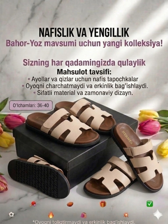 Тапочки Hermes для женщин и девочек, летние тапочки, маломерка
