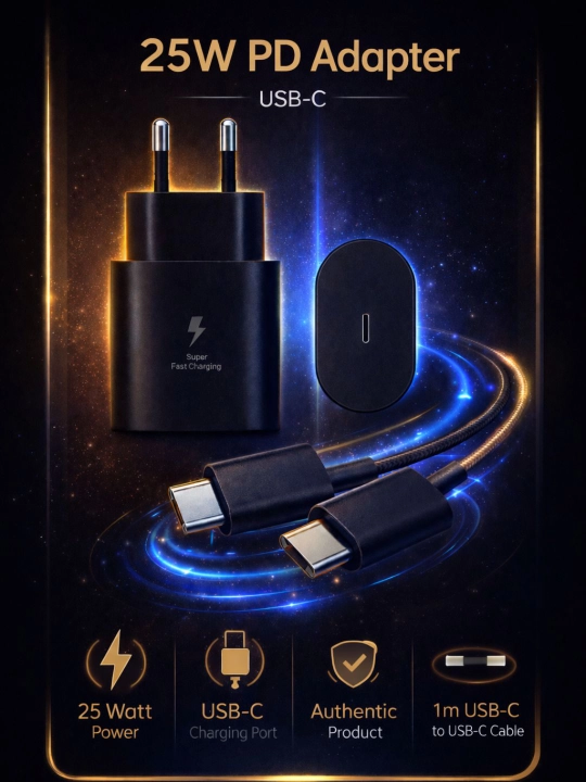 Зарядное устройство 25W / 45W PD USB-C, с кабелем Type-C, быстрая зарядка - 