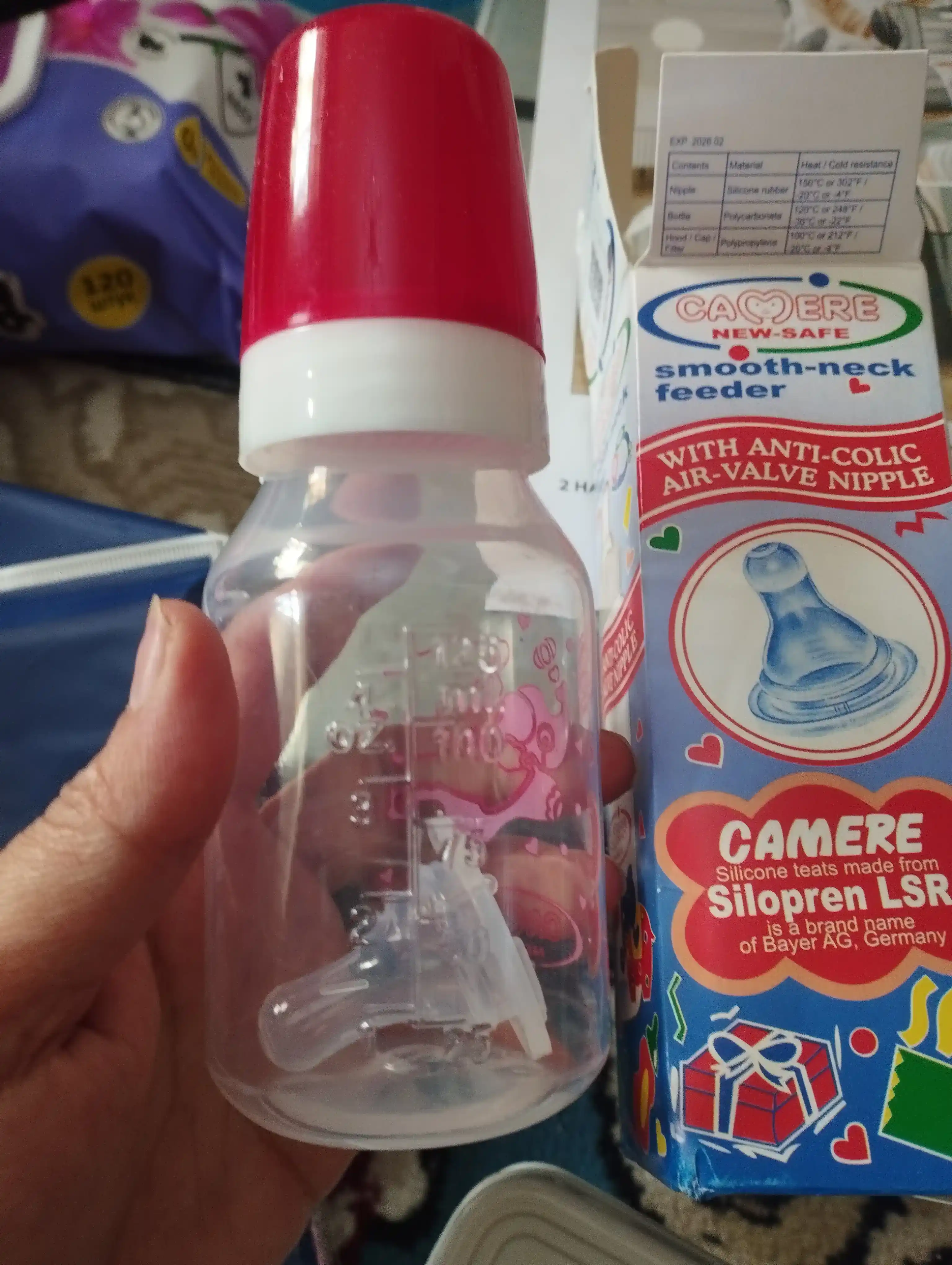 CAMERA NEW-SAFE Bolalar uchun butilka, 125 ml, 240 ml