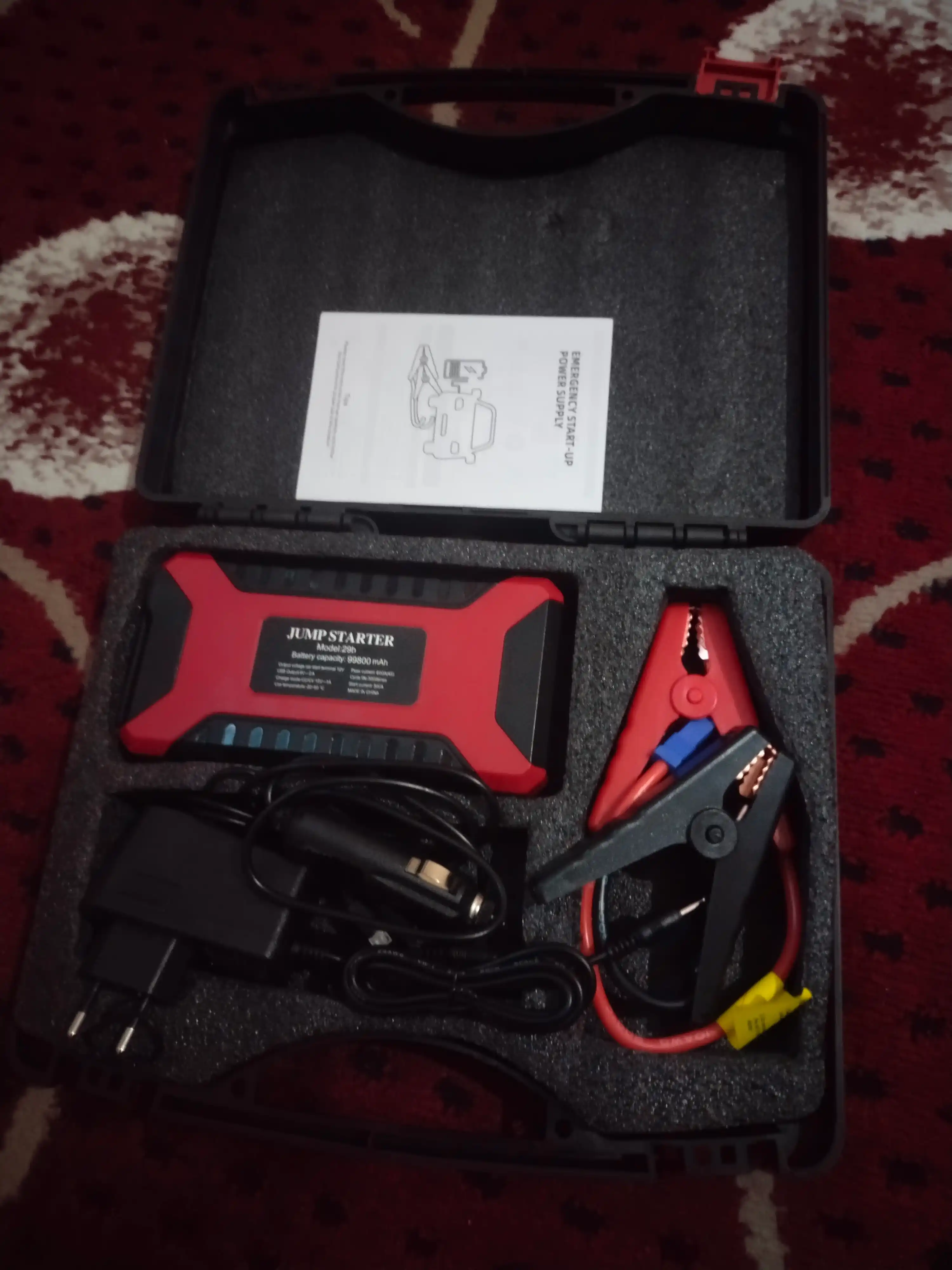 Avtomobilni ishga tushirish moslamasi, quvvatlash moslamasi, 99800mAh