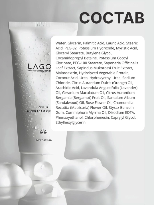 Lagom, Yuzni yuvish uchun gel-ko‘pik, 120 ml Namlantiruvchi  Lagom Cellup Micro Cleanser