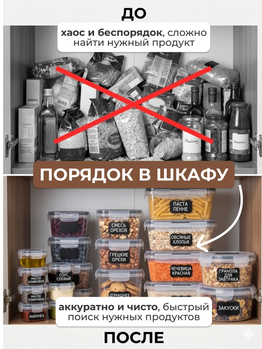 Набор контейнеров для хранения еды, герметичные, для холодильника, заморозки, круп