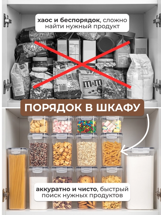 Набор контейнеров для хранения еды, герметичные, для холодильника, заморозки, круп