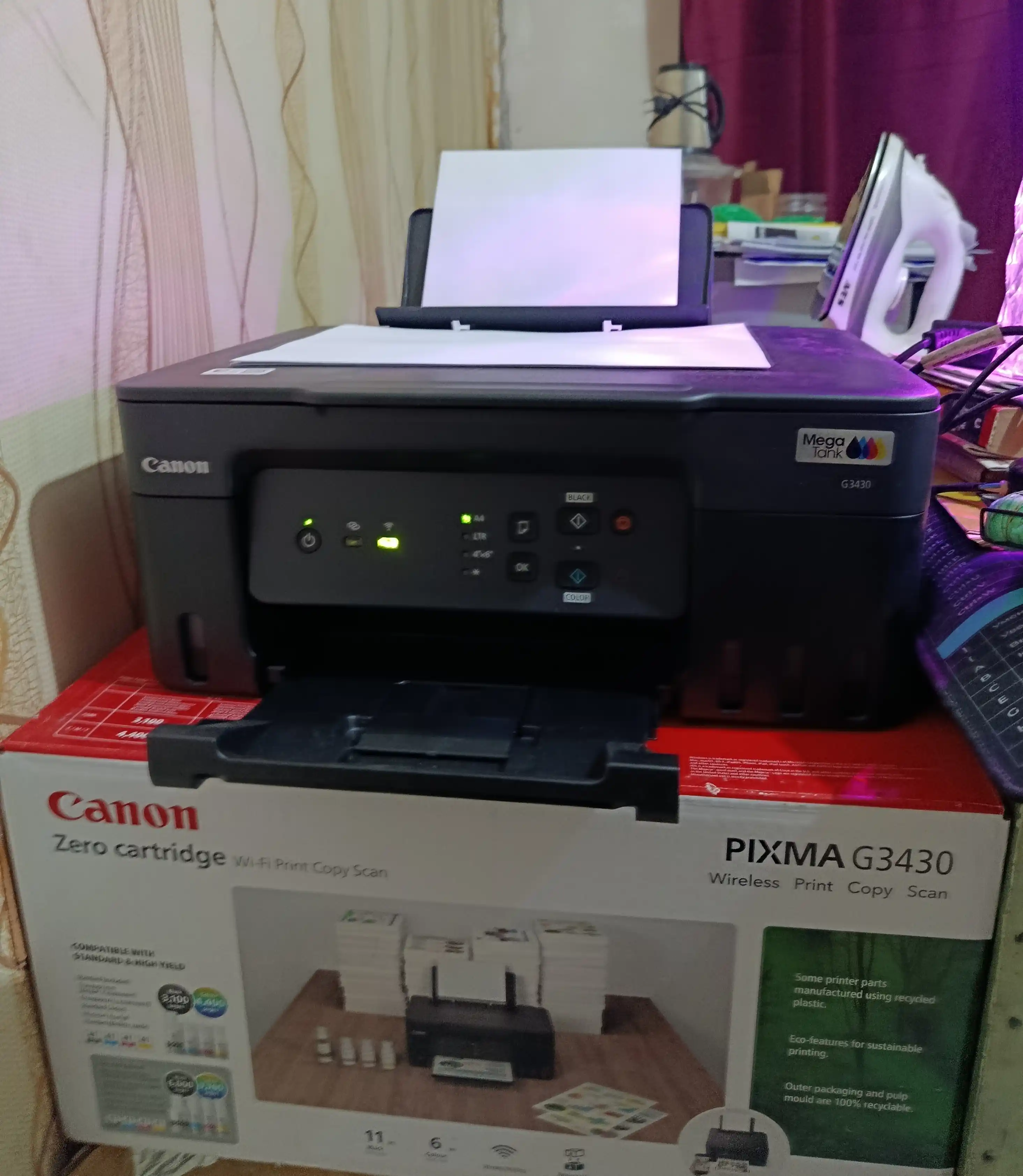 Rangli printer Canon PIXMA G3430 3 tasi 1 da, Wi-Fi, skaner va chop etish, MFP