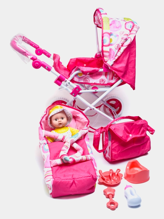Кукла с коляской набор для девочек с аксессуарами Baby игрушка подарок 3+