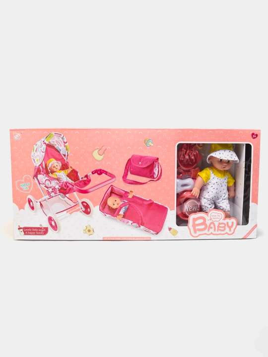 Кукла с коляской набор для девочек с аксессуарами Baby игрушка подарок 3+