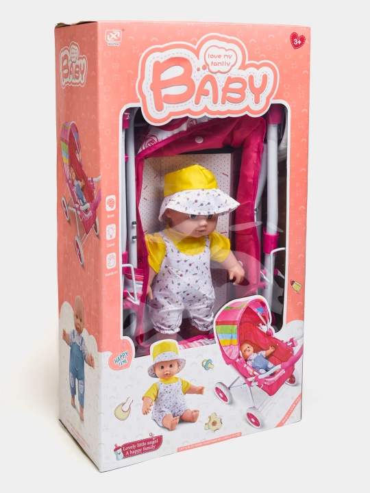 Кукла с коляской набор для девочек с аксессуарами Baby игрушка подарок 3+
