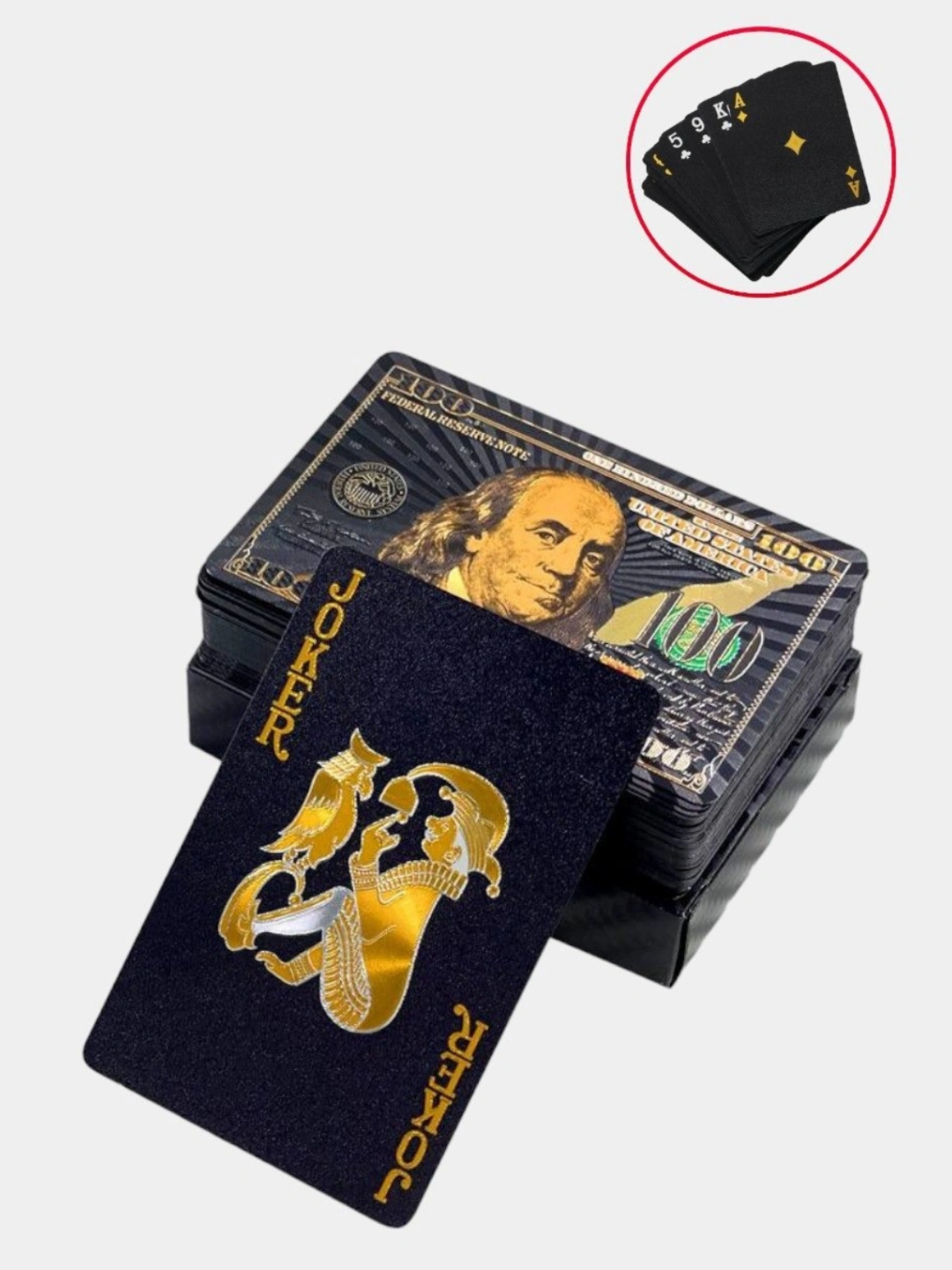 O‘yin kartalari, 100 Dollar dizaynli karta, 54 dona, poker kartalari - 