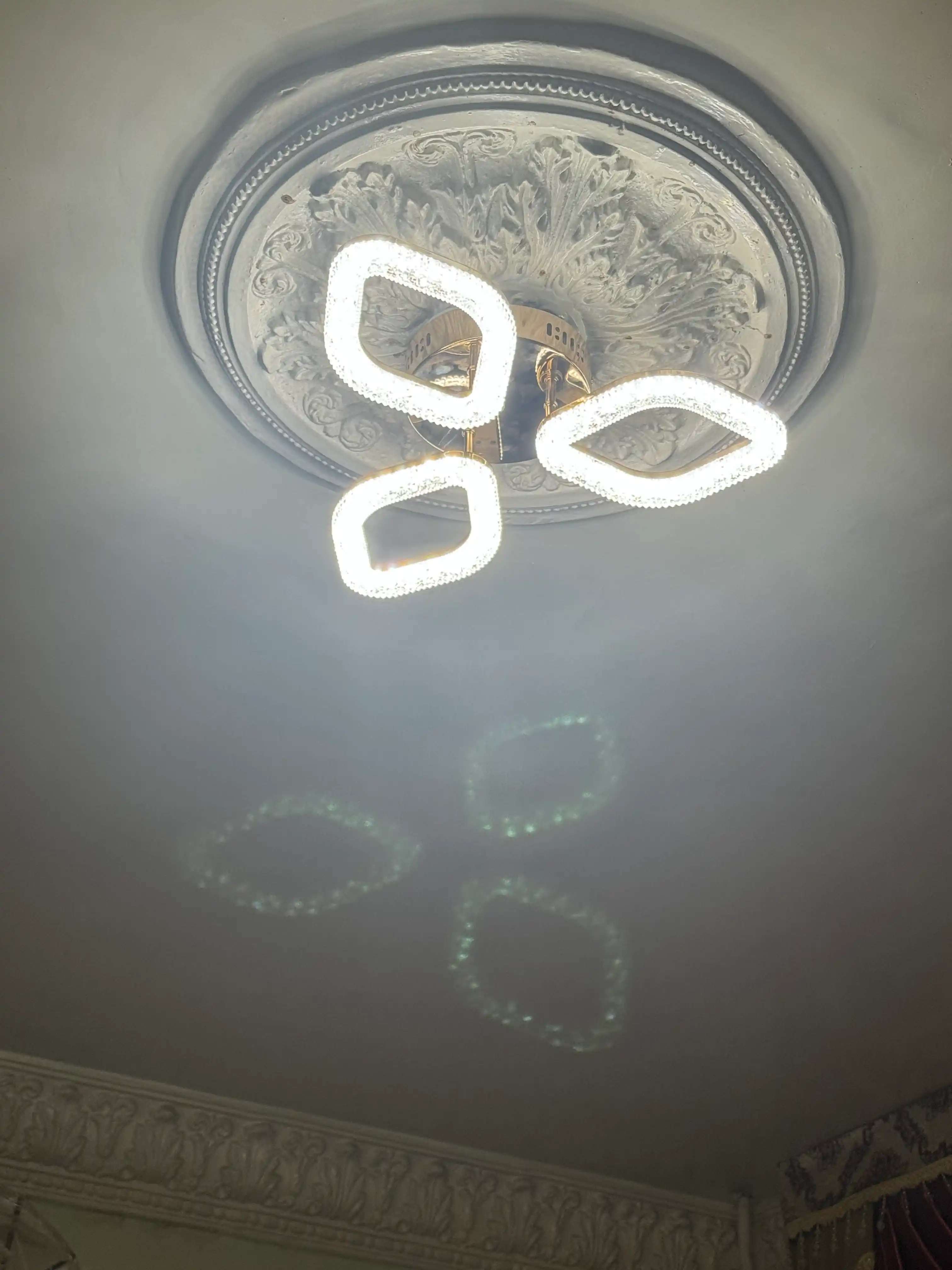 LED shift qandil, pultli yorug‘lik diodli qandil, 3 rejimli, kristalli, oshxona uchun