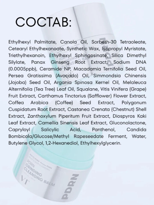 VT Cosmetics Terini tozalash uchun PDRN bilan gidrofil balzam PDRN Grinding Cleansing Balm